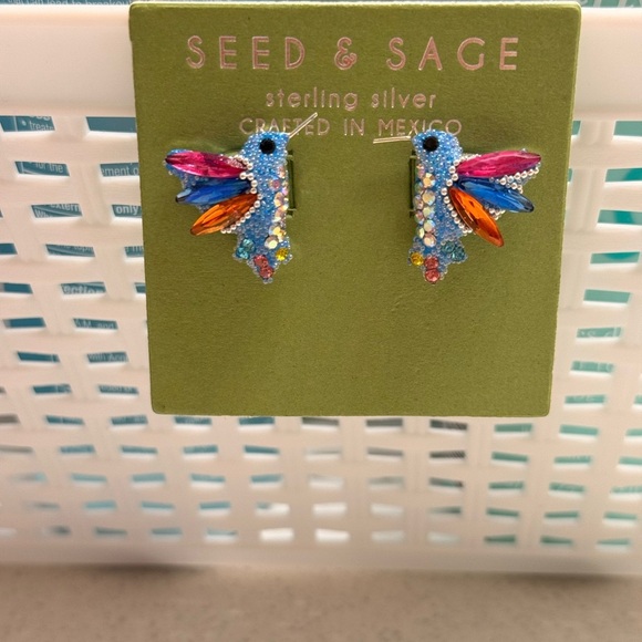 ✨ Seed & Sage Sterling Silver Hummingbird Earrings – Handcrafted in Mexico ✨ - Picture 9 of 11